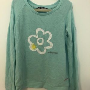 Peace Love World girls mint shoulderless sweater